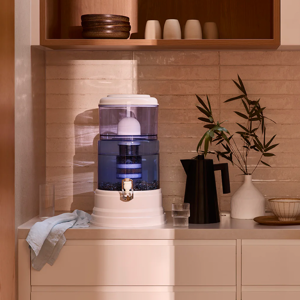 Zazen Alkaline Water Filter System with Glass Bottom Tank