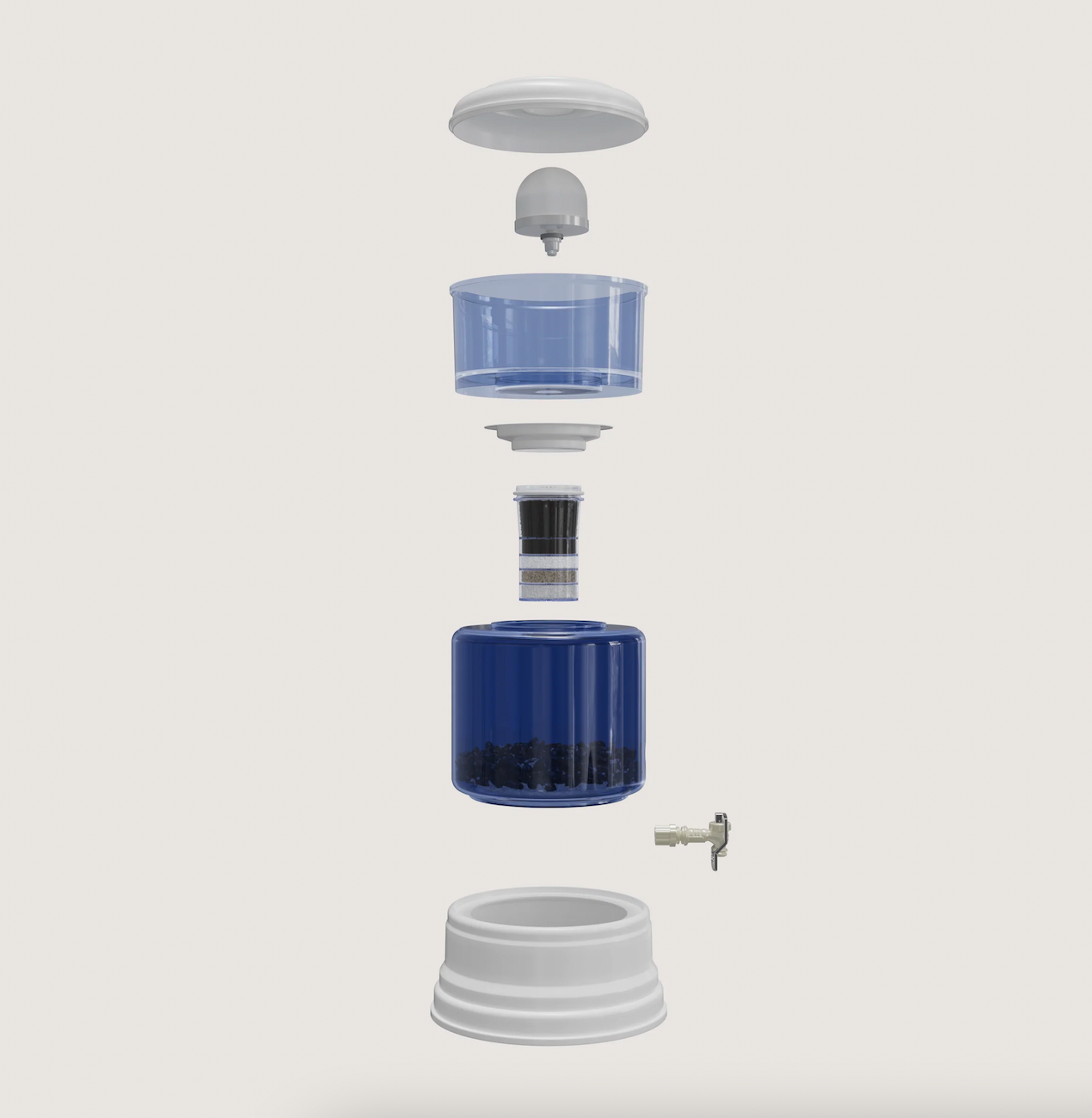 Zazen Alkaline Water Filter System with Glass Bottom Tank
