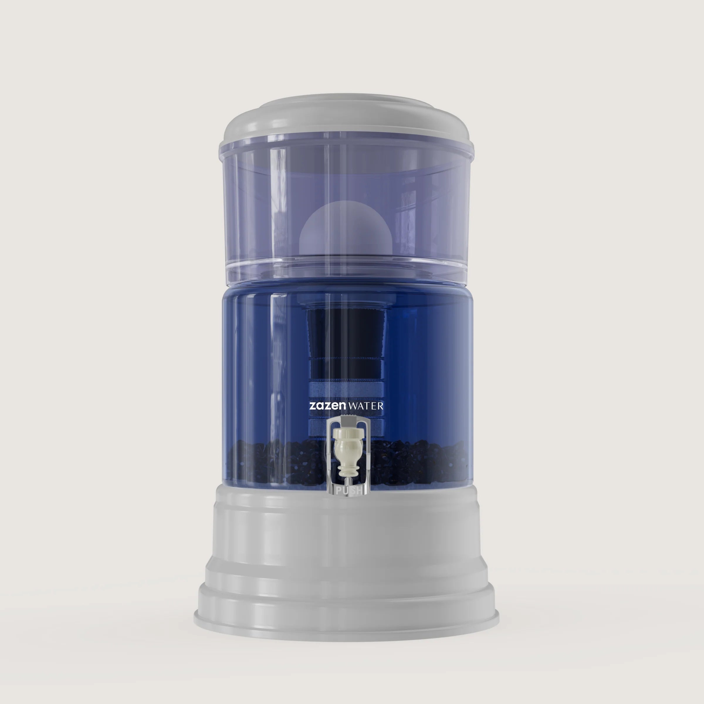 Zazen Alkaline Water Filter System with Glass Bottom Tank